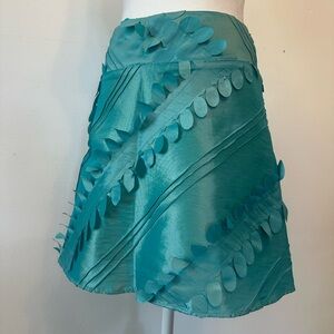 Sevier Skirts Turquoise A-Line Skirt with Frill Details